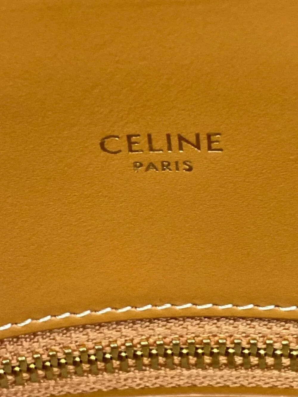 CELINE Small Vertical CELINE Cabas Cream Brown Canvas Leather Tote Bag